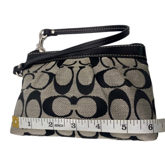 COACH Black and Gray Signature Canvas Wristlet - Picture 6 of 8